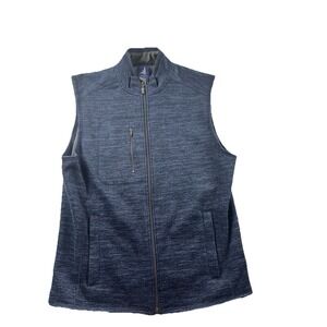 Johnnie-O Tahoe Vest Mens Medium Blue Admiral Full Zip Fleece Golf JMVt1100‎